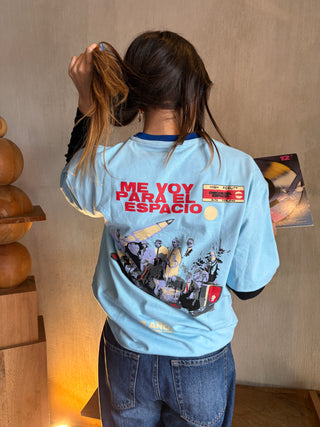 Camiseta DDE - ME VOY PARA EL ESPACIO (azul)