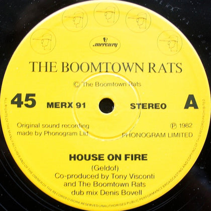 The Boomtown Rats - House On Fire - Image 2