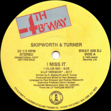 (Usado vg+) Skipworth & Turner – I Miss It