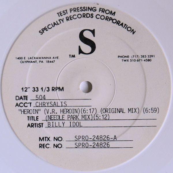 (Usado vg+) Billy Idol – Heroin