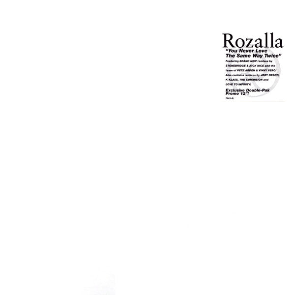 (Usado vg+) Rozalla – You Never Love The Same Way Twice