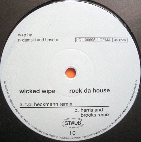 (Usado vg+) Wicked Wipe – Rock Da House (Remixes)