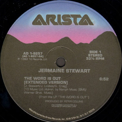(Usado vg) Jermaine Stewart – The Word Is Out