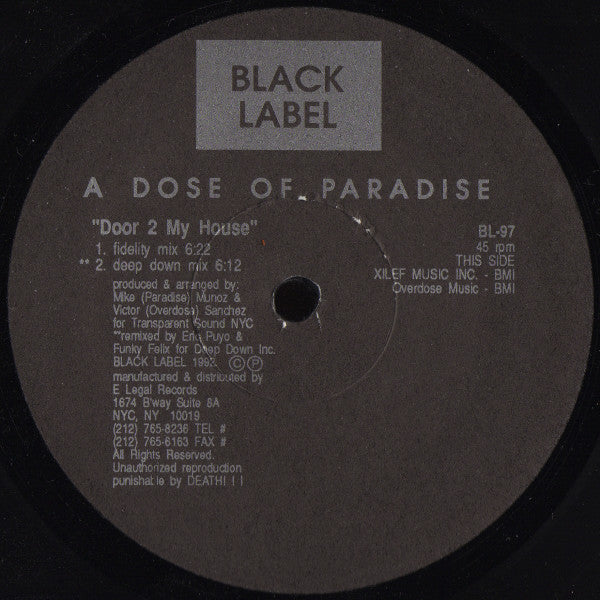 (Usado vg) A Dose Of Paradise – Door 2 My House