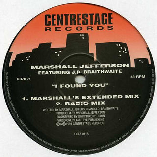 (Usado vg+) Marshall Jefferson Featuring J.D. Braithwaite – I Found You