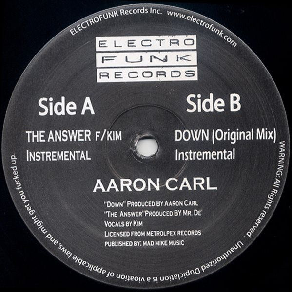 (Usado vg) Aaron Carl – The Answer / Down
