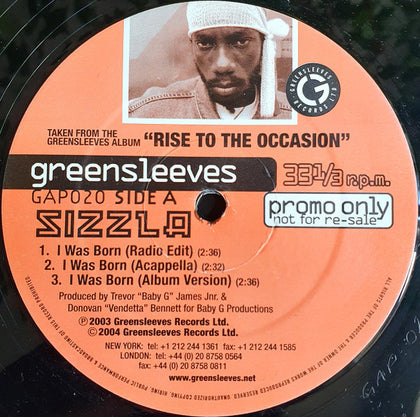 Sizzla - I Was Born / All Is Well / Give Me A Try - Image 1