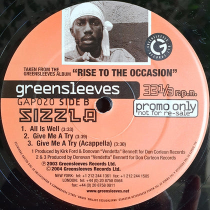 Sizzla - I Was Born / All Is Well / Give Me A Try - Image 2