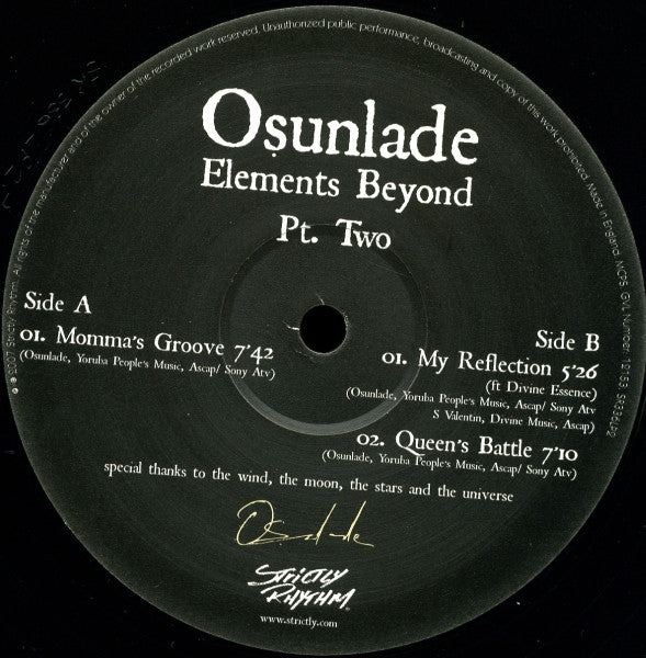 (Usado vg+) Osunlade – Elements Beyond - Pt. Two