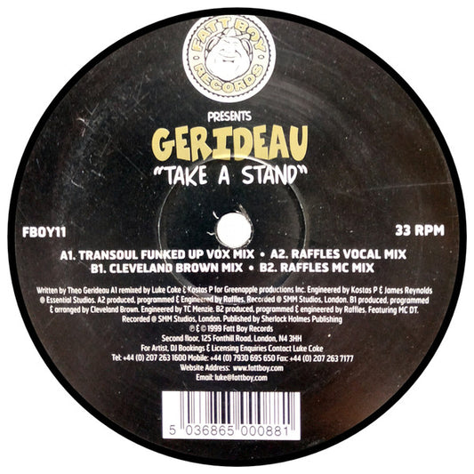 (Usado vg+) Gerideau – Take A Stand
