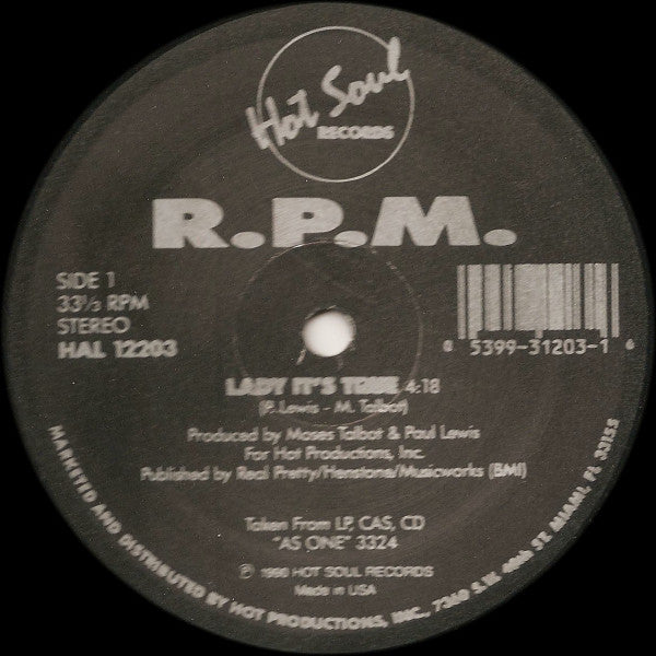 (Usado vg+) R.P.M – Lady It's Time