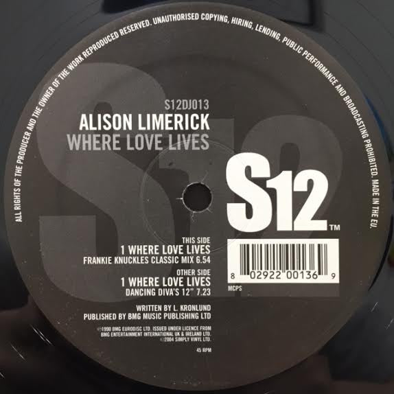 (Usado vg+) Alison Limerick – Where Love Lives