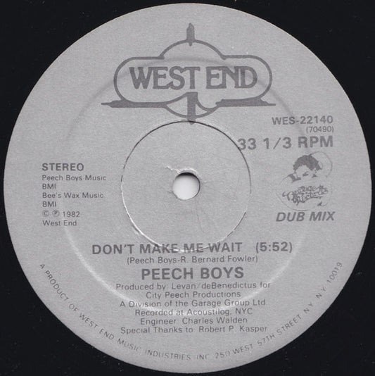 Peech Boys – Don't Make Me Wait (Usado vg+)