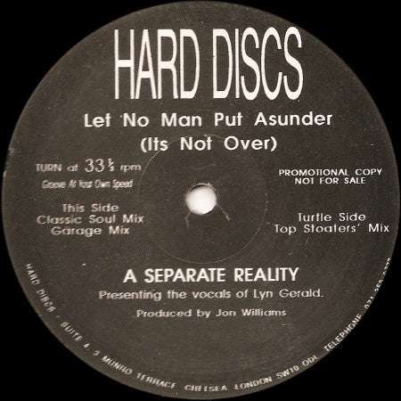 (Usado vg) A Separate Reality – Let No Man Put Asunder (It's Not Over)