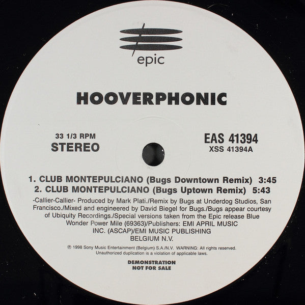 (Usado vg+) Hooverphonic – Club Montepulciano