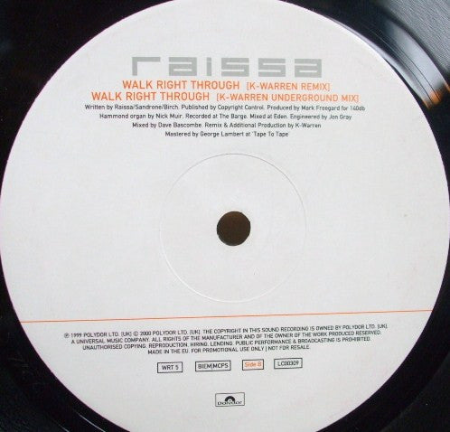 (Usado vg) Raissa – Walk Right Through