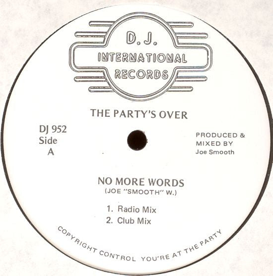 (Usado vg+) The Party's Over – No More Words