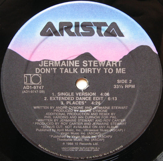 (Usado vg) Jermaine Stewart – Don't Talk Dirty To Me