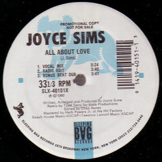 (Usado vg+) Joyce Sims – All About Love
