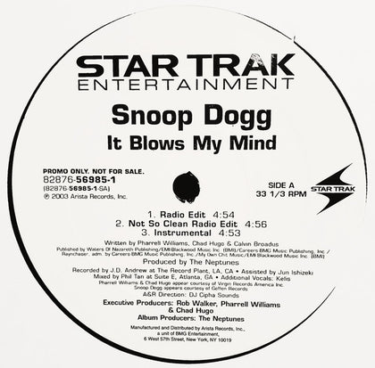 (Usado vg+) Snoop Dogg / Rosco P. Coldchain – It Blows My Mind / Hot