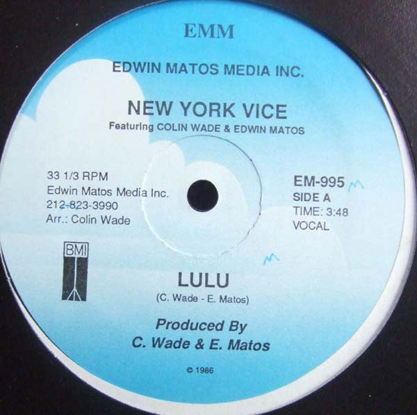 (Usado vg+) New York Vice Feat. Colin Wade & Edwin Matos – Lulu