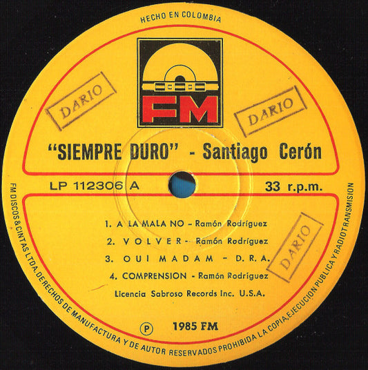 (Usado vg) Santiago Ceron – Siempre Duro