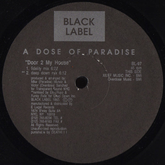(Usado vg) A Dose Of Paradise – Door 2 My House