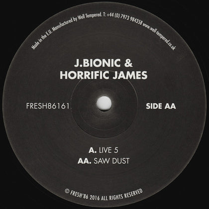 (Usado vg+) J.Bionic & Horrific James – Live 5 / Saw Dust