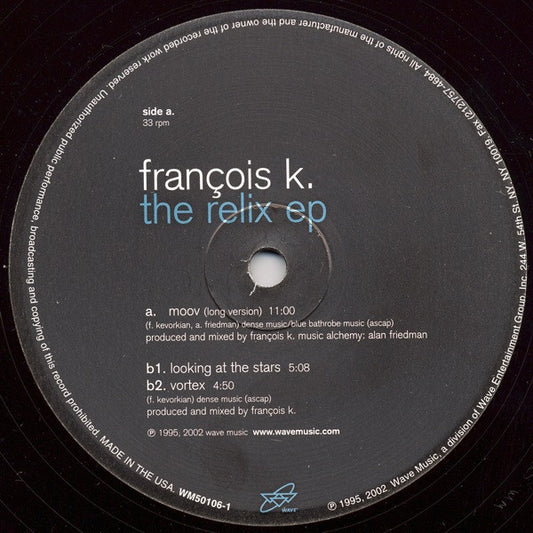 (Usado vg) François K – The Relix EP