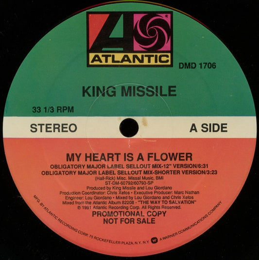 (Usado vg) King Missile – My Heart Is A Flower