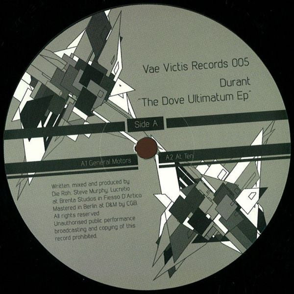 Durant – The Dove Ultimatum EP [VAEVICTIS005] *USADO*